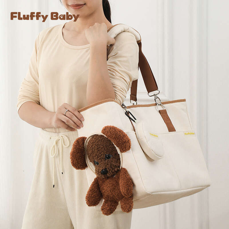 Small Teddy Dog Bag Off White Large Capacity Breathable Mesh Soft Cushion One Shoulder Handheld Outdoor Pet Backpack Zozostore