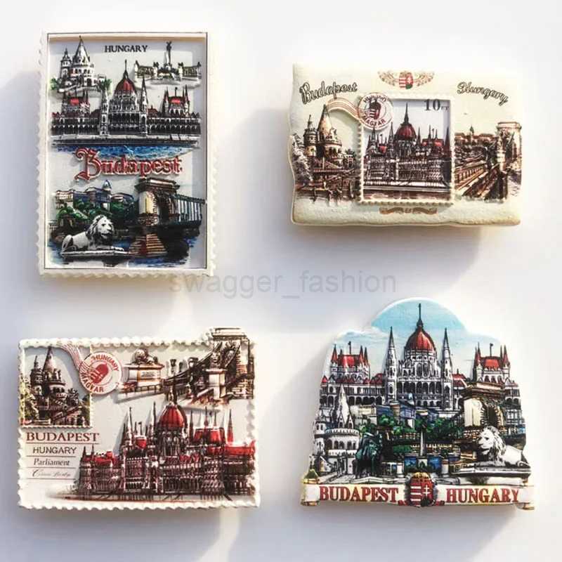Fridge magnets Hungary Budapest Tourism Souvenir resin crafts UV printed landscape refrigerator magnet stickers home decorationXJ240809