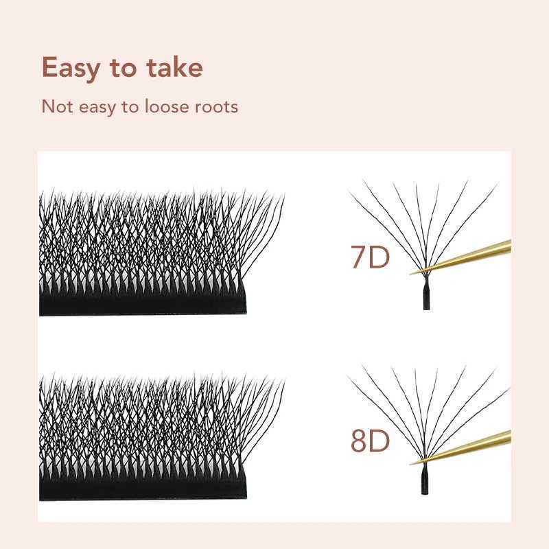 DIYDAY 7D 8D W Shape Eyelash Extension Premade Volume Fans W Shaped 3D 4D 5D 6D 7D 8D False Lashes for MakeupM240806