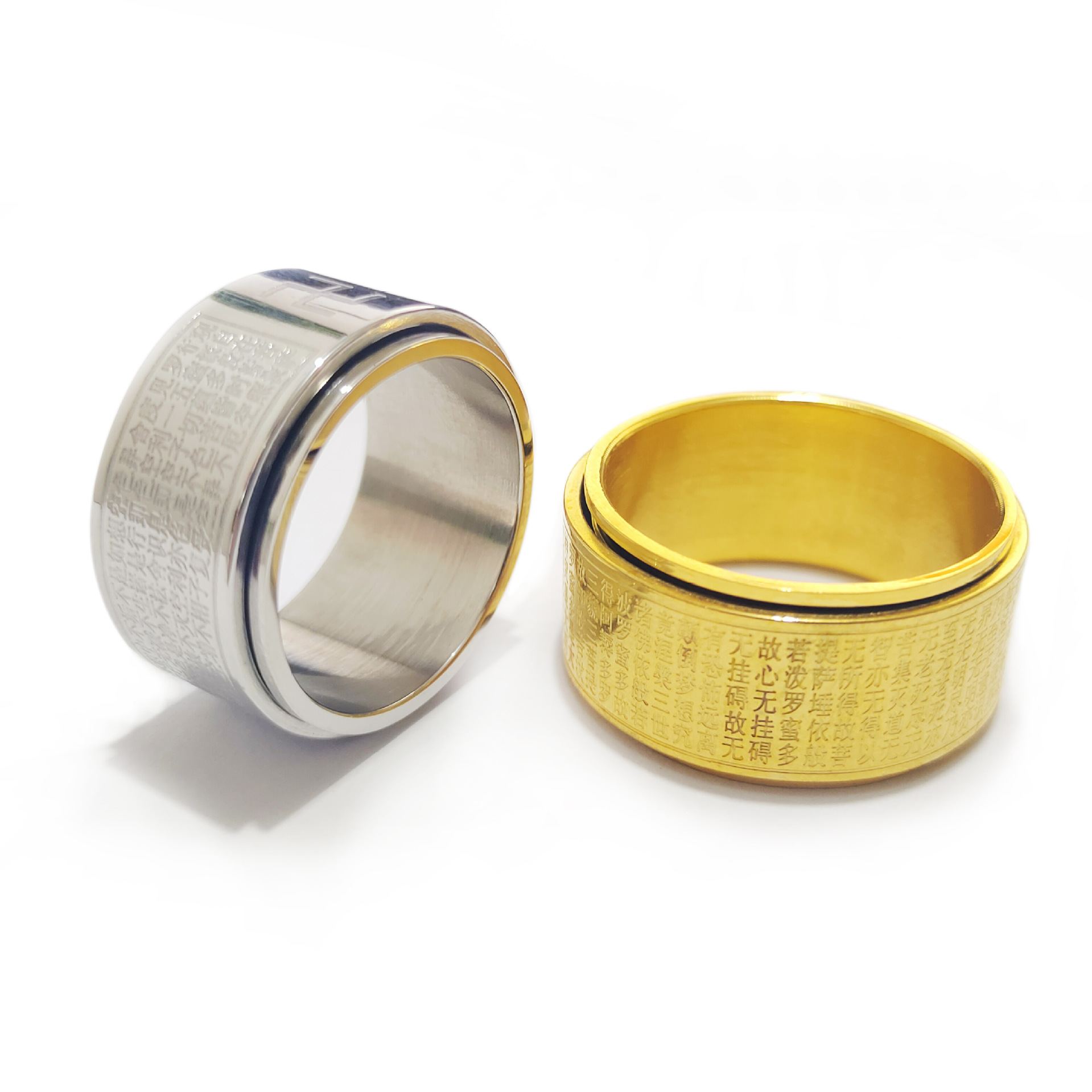 Retro Titanium Steel Ring Rotation Heart Meridian Ring pour hommes, personnalité de niche, bague en acier inoxydable, accessoire haut de gamme