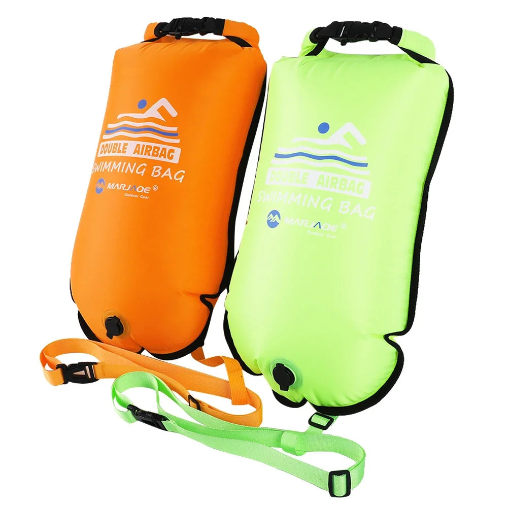 PVC swimming bucket dry bag 20L inflatable open bait towing floating waterproof double air water sports safety 240808