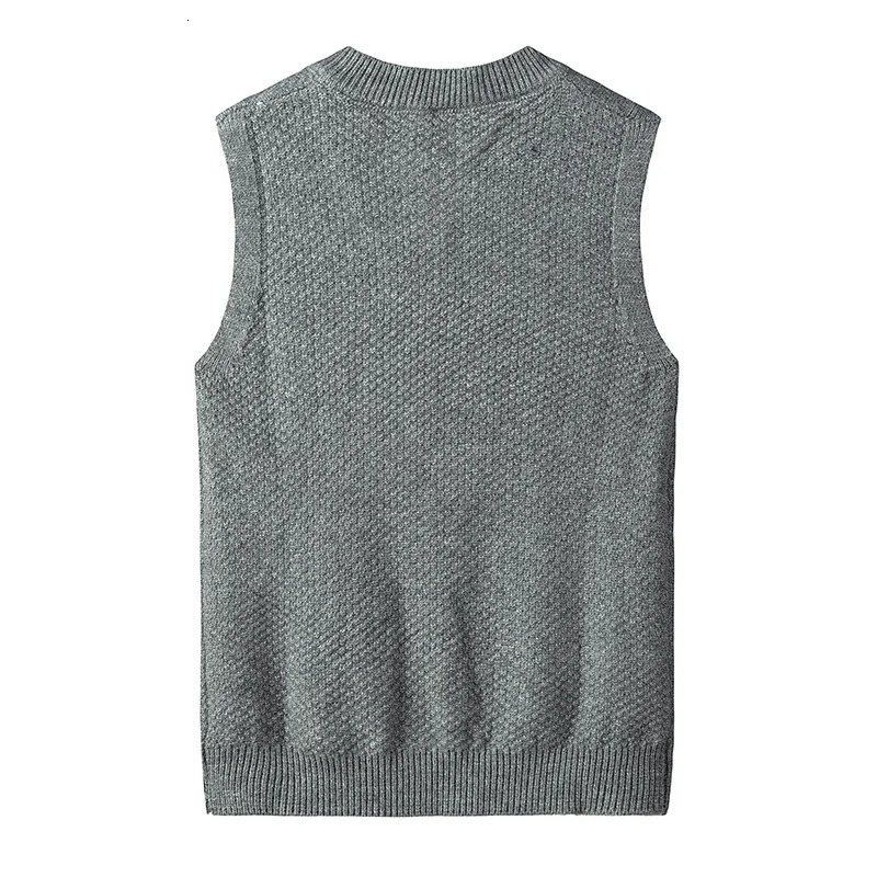 Autumn and winter mens casual Vneck sweater vest fashionable sleeveless knitted comfortable warm bottom shirt 240809