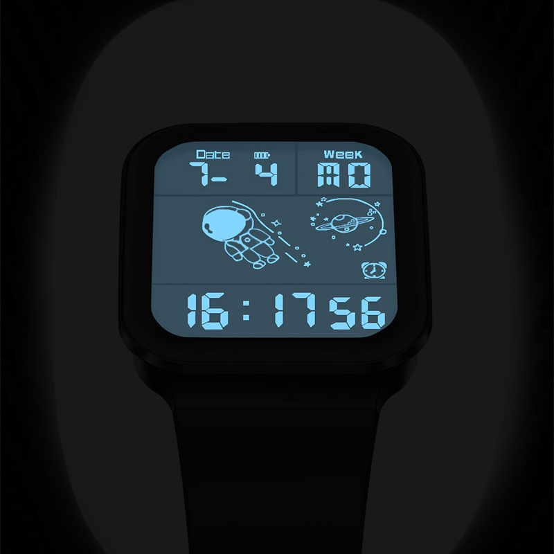 LIGE Fashion New Electronic Watch Multi functional Waterproof Calendar Watch Square Large Dial Student Sports Watch