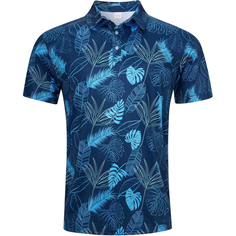 Fashion Mens Polo shirt Shirts Short Dry Fit leaf 3D Print Moisture Wicking Funny Golf Shirt Polos shirts tshirt Casual tops summer clothes