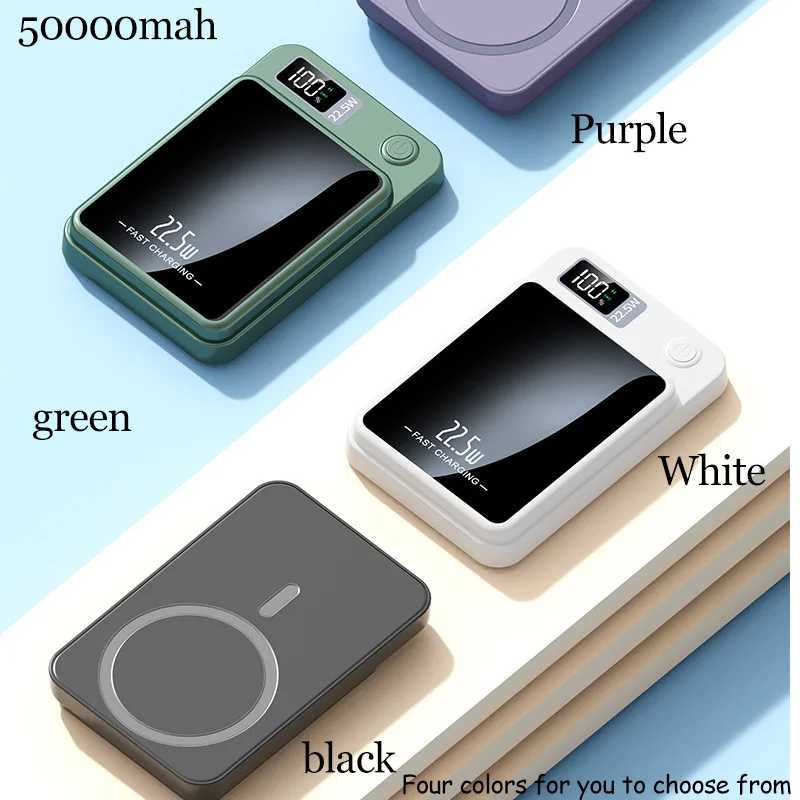 Power Bank 50000mAh Portable Macsafe Magnetic Fast Wireless Charger for Iphone 12 13 14 Pro Max External Auxiliary Battery PackCL24088
