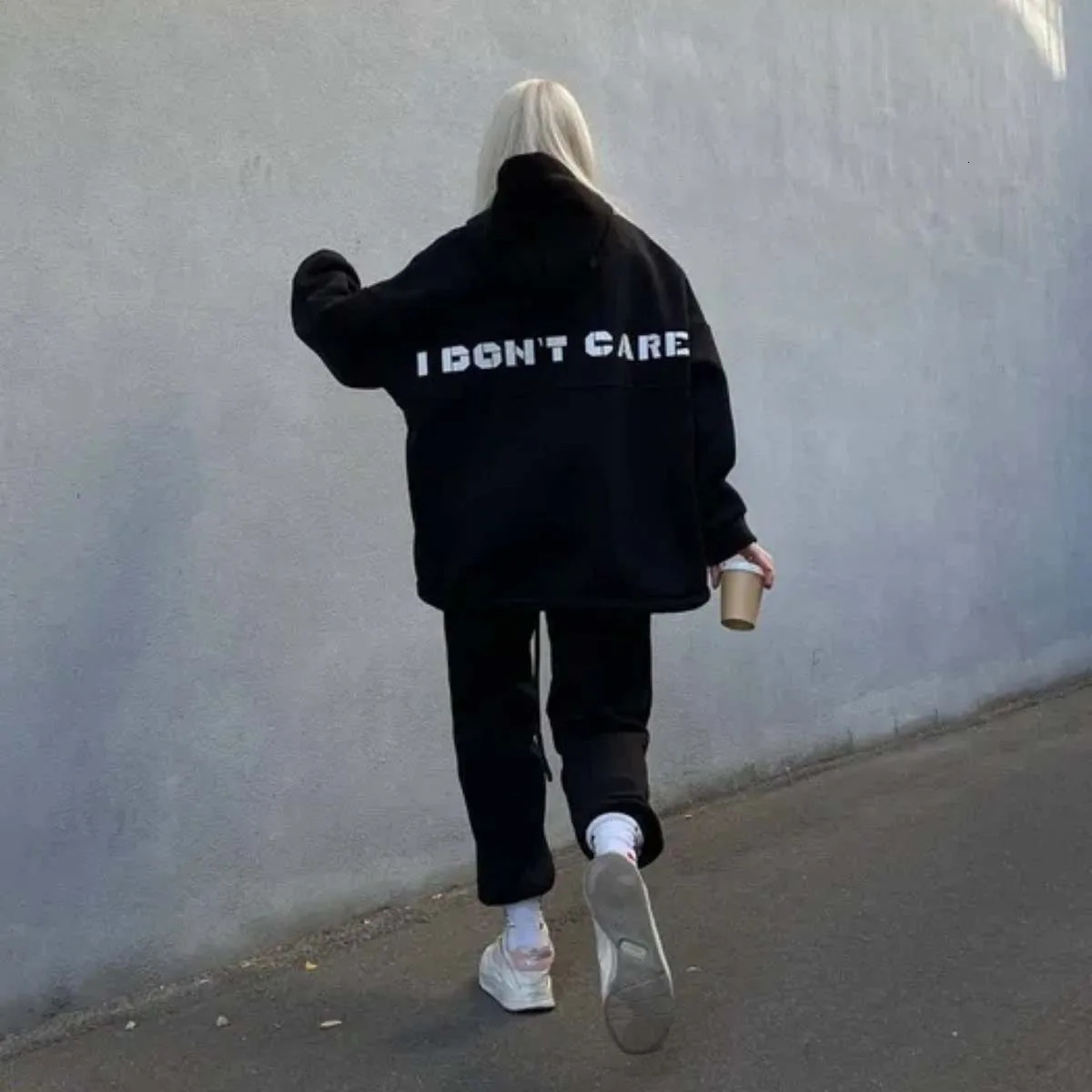 Womens Fashion Outfits Letterprinted Longsleeved Drawstring Hoodie Girdling Pants Sports Suit Casual Female 2piece Set 240808