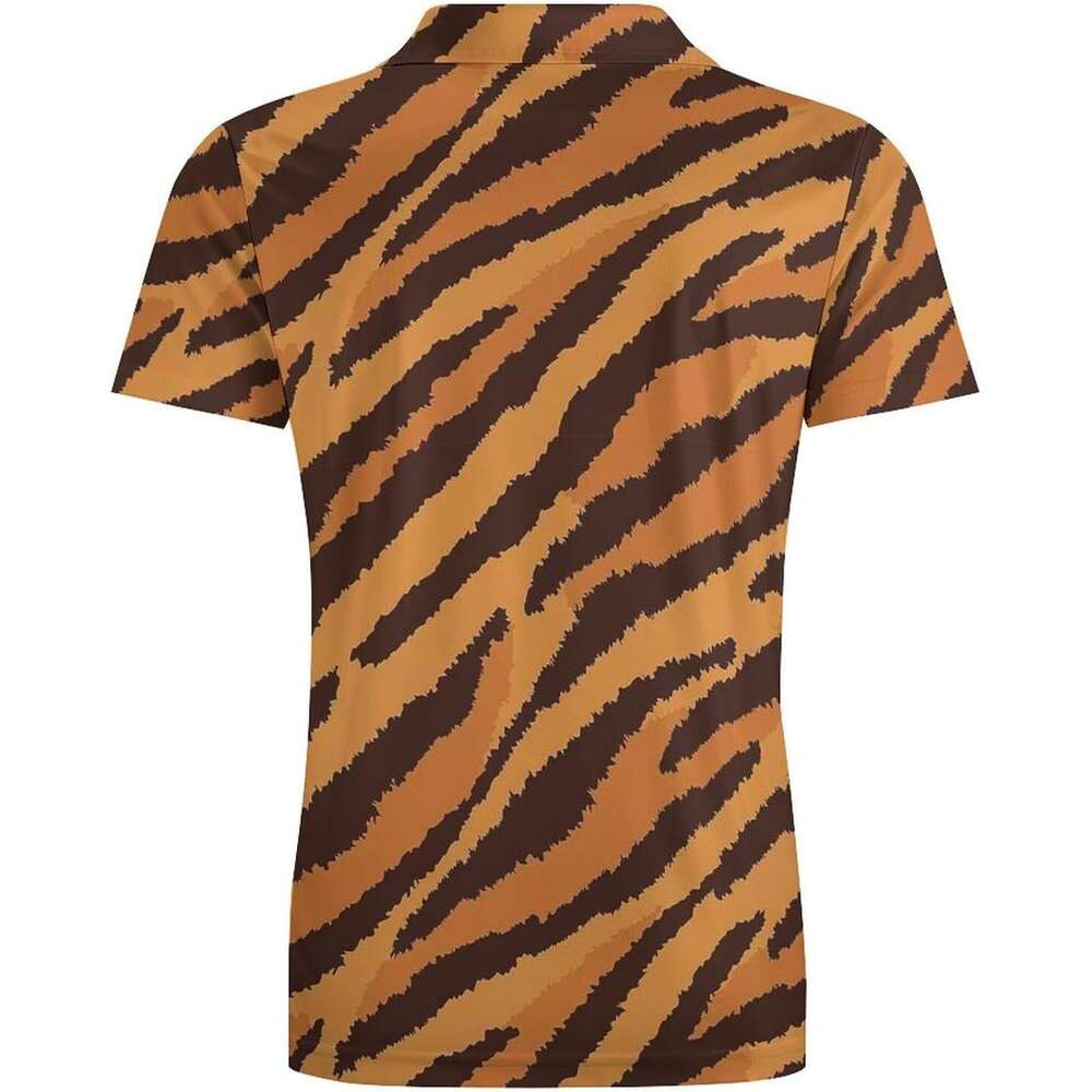 2025S Fashion Designer Shirt Mens Polo Quick Dry Moisture Wicking Tiger Stripe D Print Sleeve Golf Shirts Polos Shirts Tshirt Casual Tops Summer Cloth