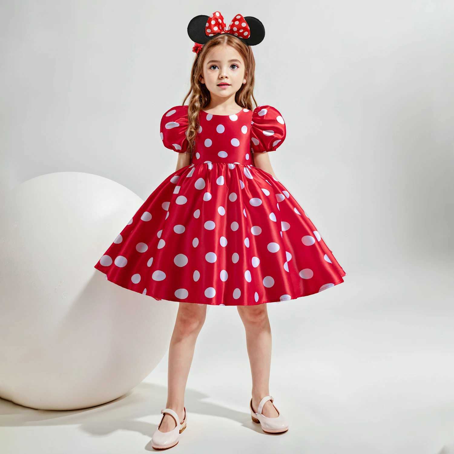 Minni Mouse Dresses for Girls Birthday Party Tutu Gown Halloween Costume for Kids Polka Dot Dress Christmas Carnival ClothesY240809
