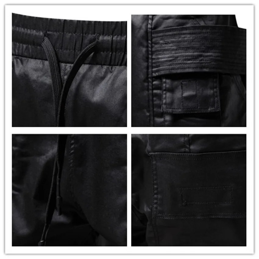Mens leather pants Cuir Homme Gothic steampunk coated wax Hip hop cool streetwear Pantalones Hombre 240808