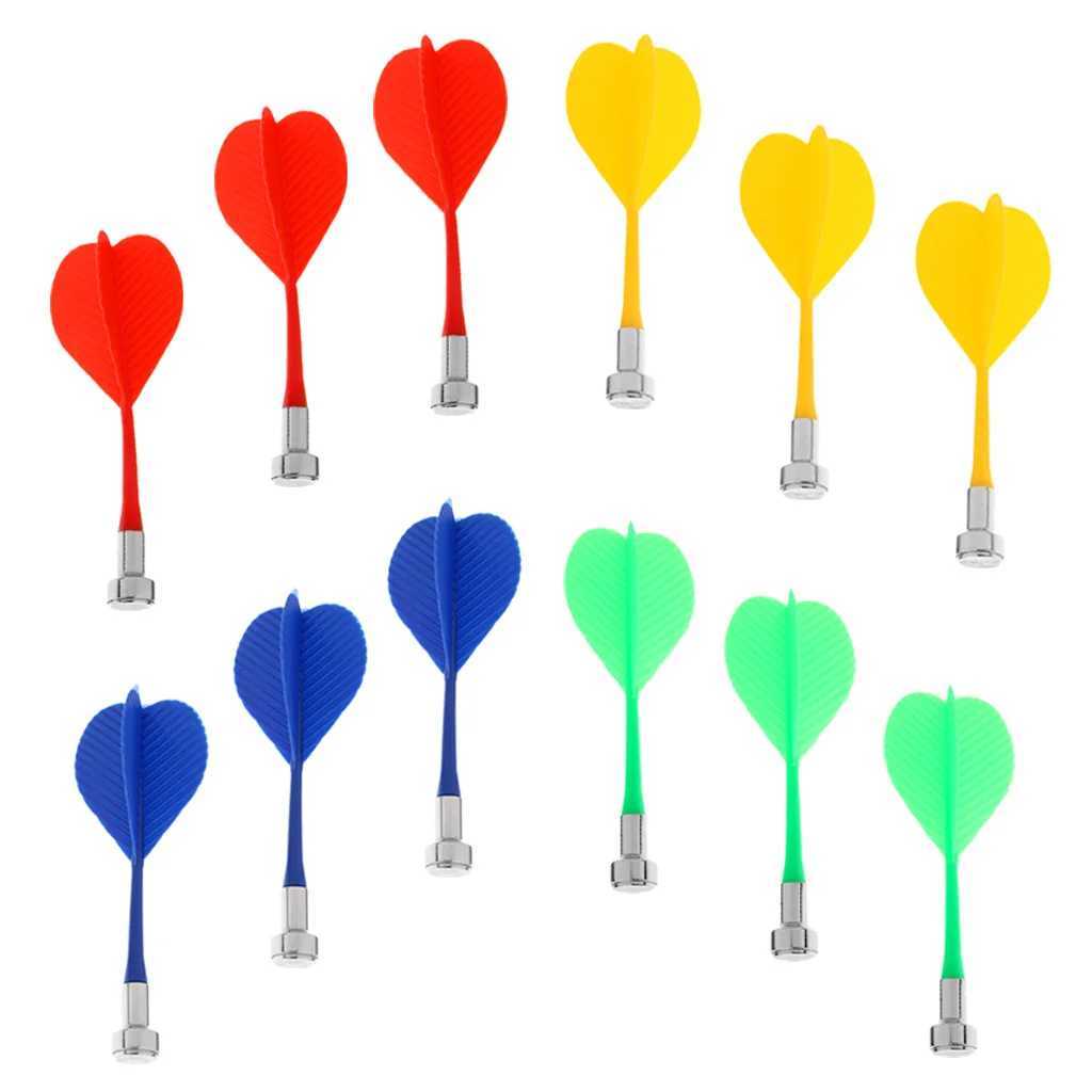 12pcs Colorful Magnetic Darts for Two-Sided Magnetic Dart Board Party Game Y240807