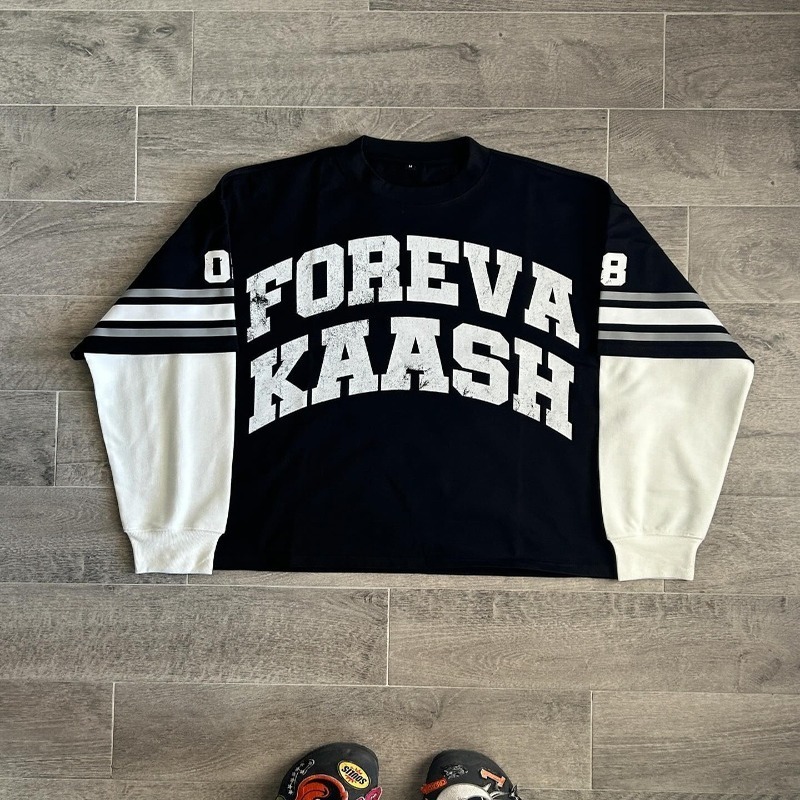 street trend Alphabet printed long sleeved hooded womens Y2k Gothic Harajuku hiphop casual couple oversized sweater 240812