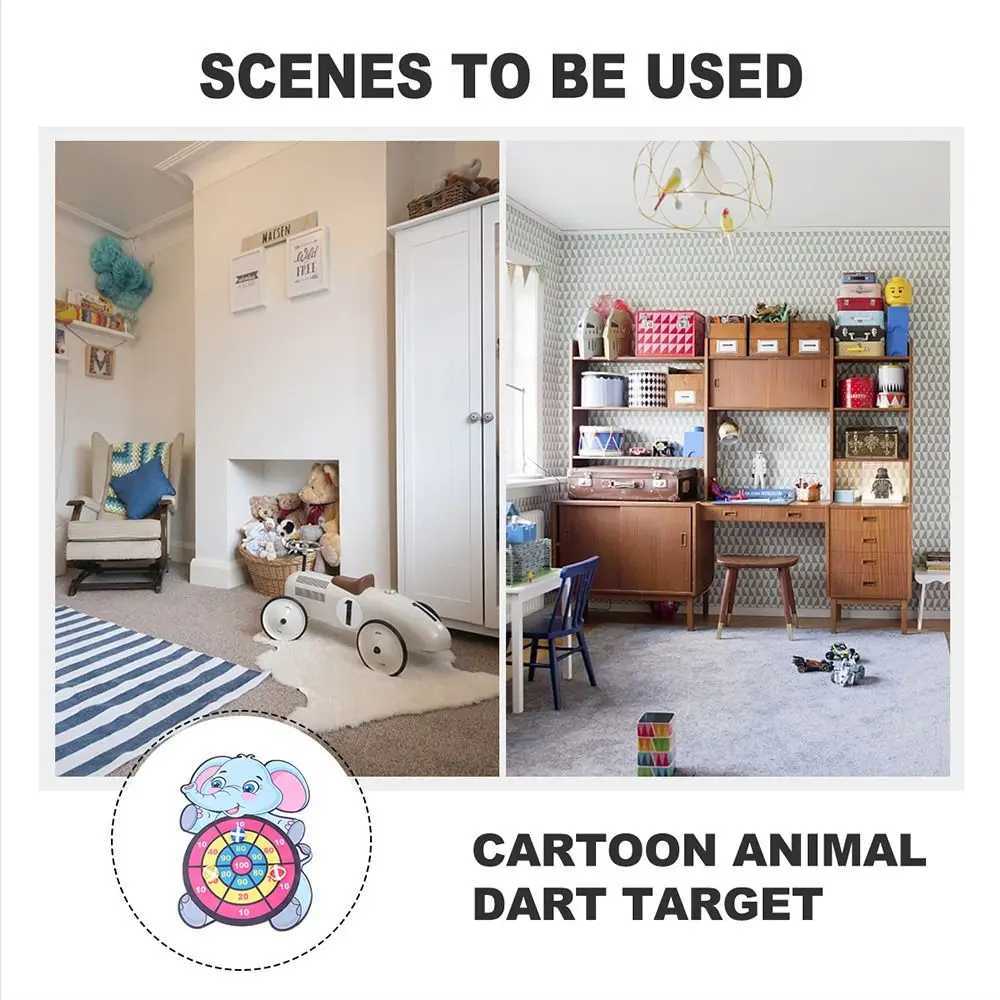 Children Education Cartoon Sports Accessories Elephant Arithmetic toy Dart Toy Sticky Ball Animal Dart Board Y240807