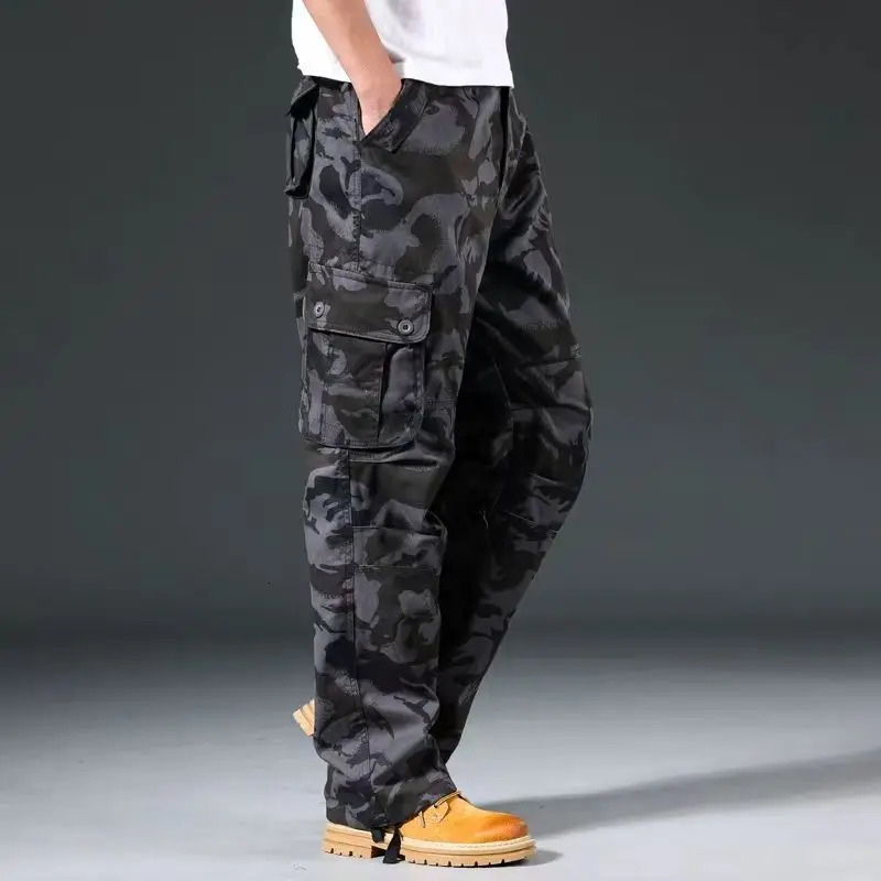 camouflage pants mens casual multi pocket cargo Trojan horse hiphop runner city coat flag tactical M5XL 240808