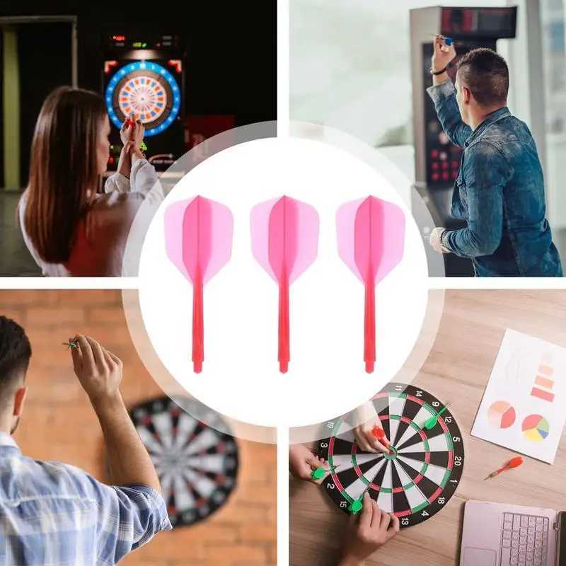 Integrated Dart Flights And Shafts 3pcs 2BA Darts Flights And Shafts Dart Tail Leaf K Flex Four Feathered Flights For Steel Tip Y240807