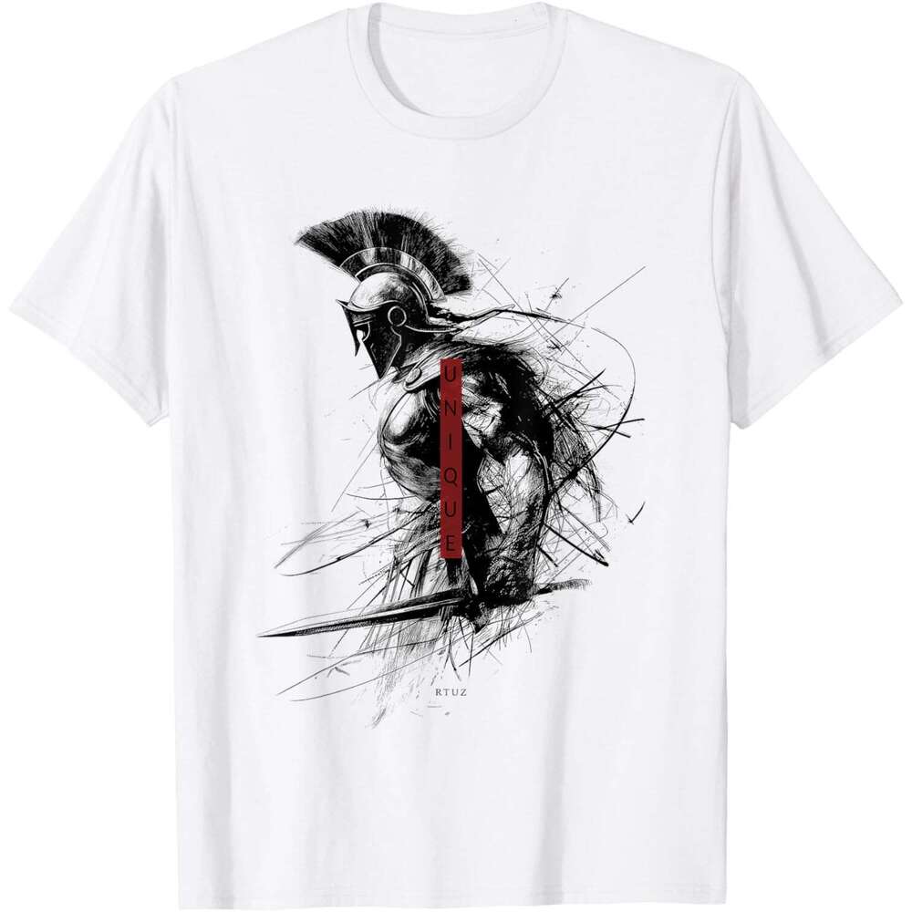 2025S Fashion Designer T Shirt For Mens Greek Sparta Helmet Warrior Soldier Spartan T Shirt Shirts Tshirt Graphic Tee Casual Tops Clothes Short Sleeve