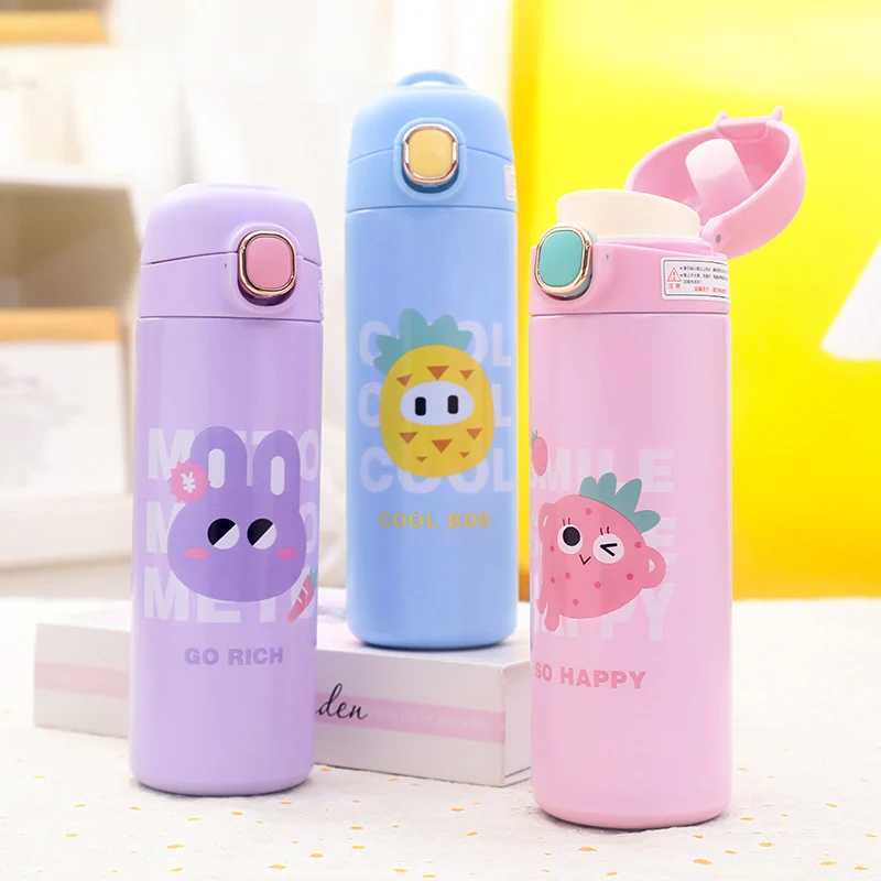420ML Cartoon Thermos Bottle Stainless Steel Thermal Mug Kids Thermal Water Bottle Vacuum Flask Insulated Cup Tumbler Thermo CupCL24089