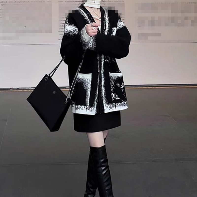 New Autumn and Winter Knitted Jacket for Women with a Lazy and Loose Design Womens Cardigan and Stylish Top Jacket