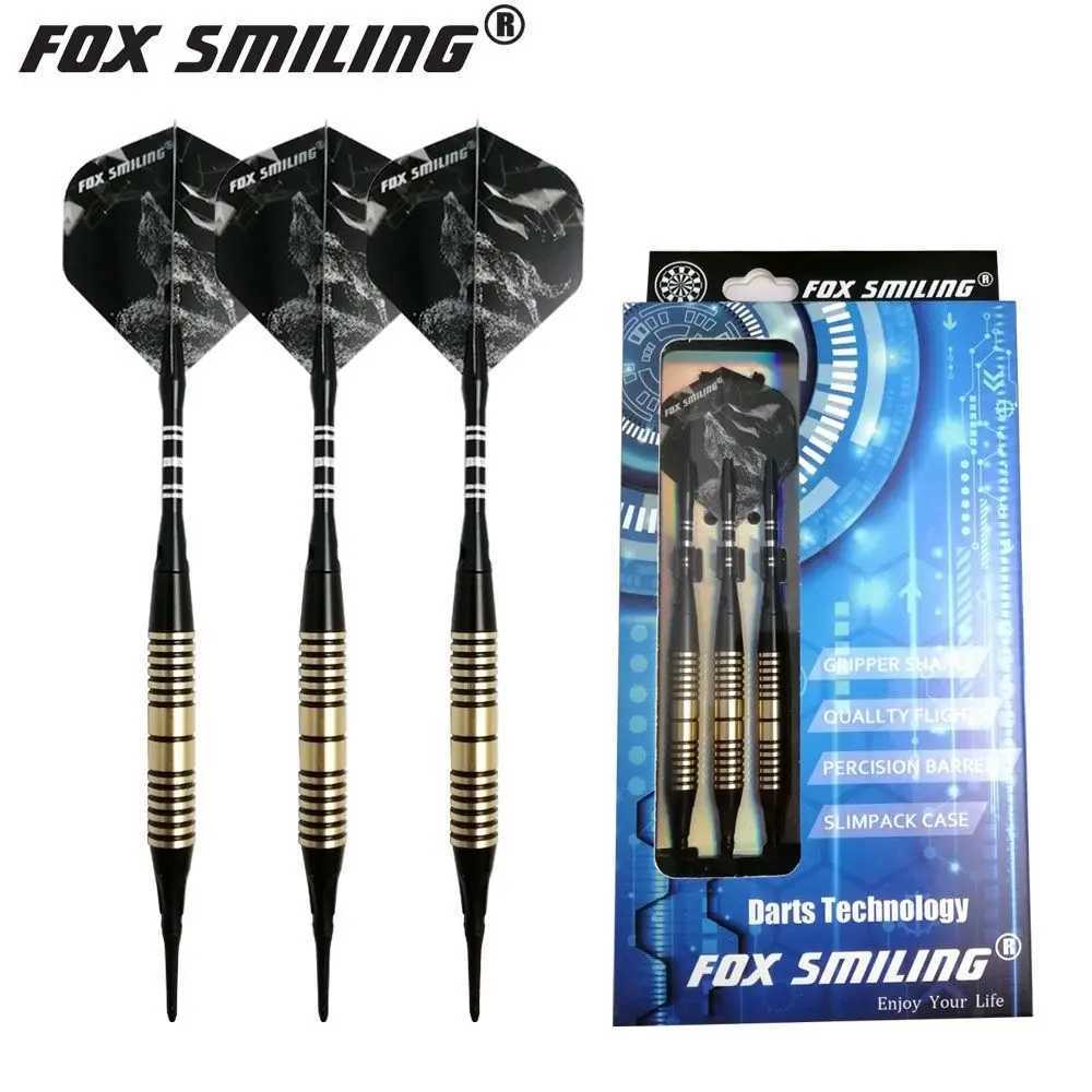 Fox Smiling Professional Electronic Soft Tip Brass Darts 18g Darts With Aluminum Alloy Shaft With 3PCS Flights 3PCS Shafts Y240807