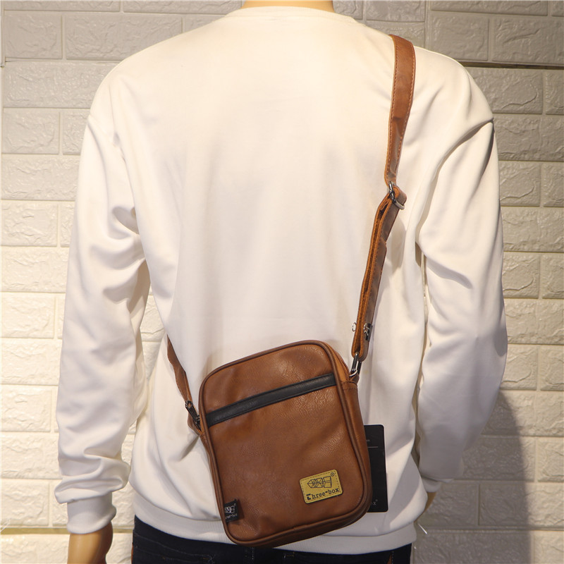 The new Korean version of the trend men's vertical small bag casual men's shoulder bag personality bag men's and women's crossbody