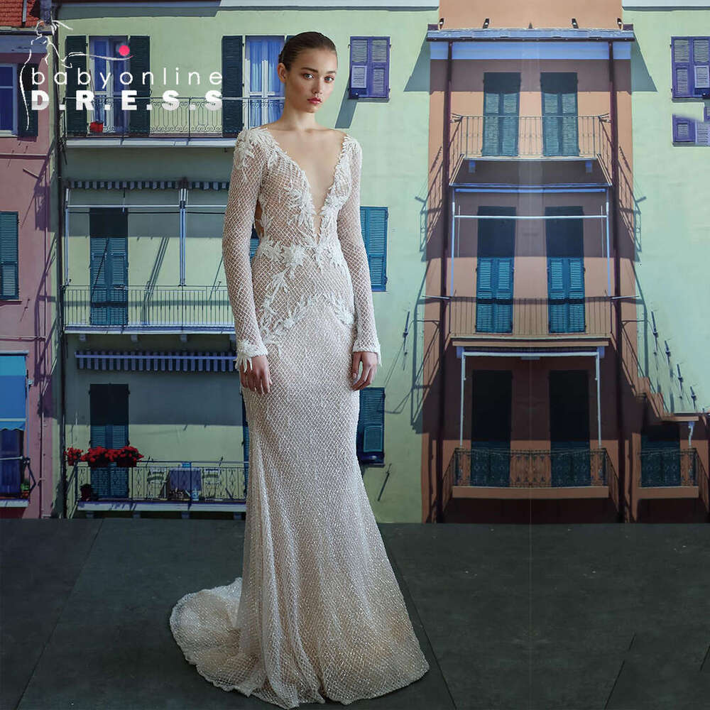 BABYONE A Sheer Mermaid Dress Made Entirely of Sparkly Fishnet Intimate Beaded Fringe Details and Embroidered ral