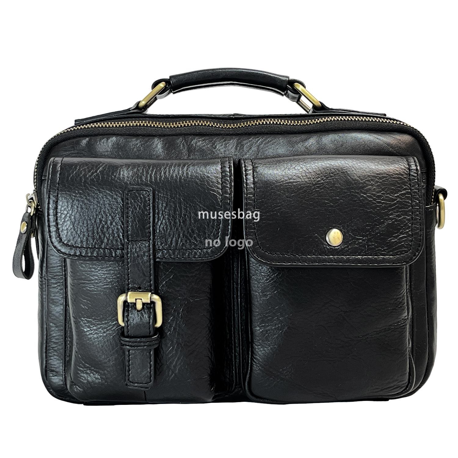 Leather men's large capacity crossbody bag briefcase Multi-functional single shoulder crossbody hand bag head layer cowhide