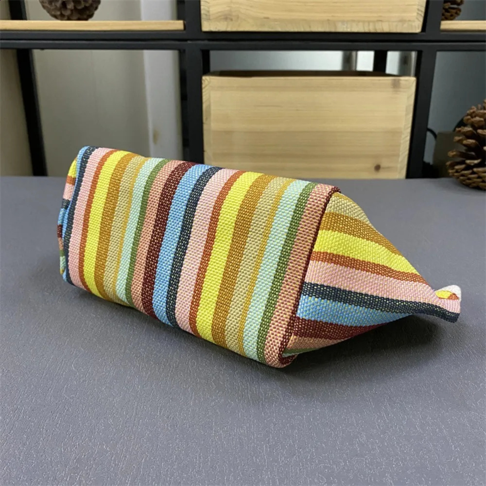 Fashion Canvas Wrist Makeup Bag for Womens Zipper Cotton Portable Box Organizer 240822