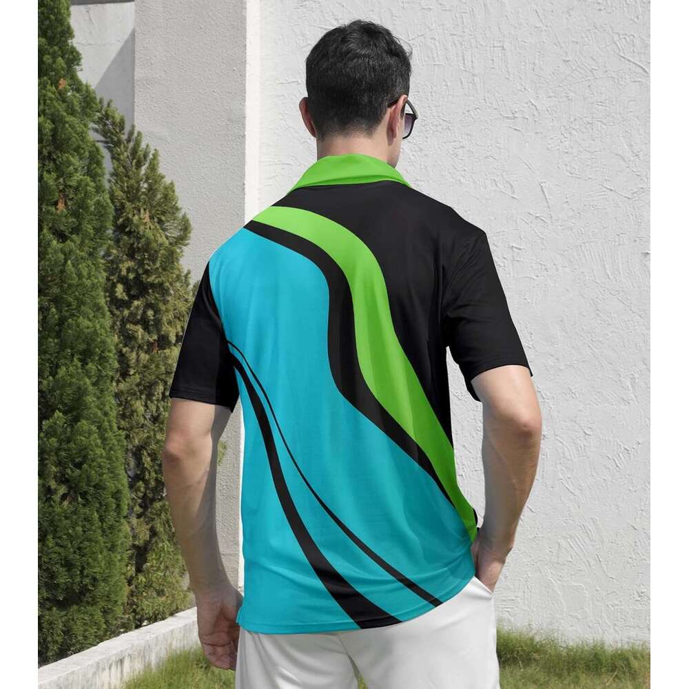 Fashion Mens Polo shirt Mens Shirts Dry Fit Athletic Moisture Wicking Golf Polo Performance Printed Collared Short SleeveCasual tops summer clothes Sh