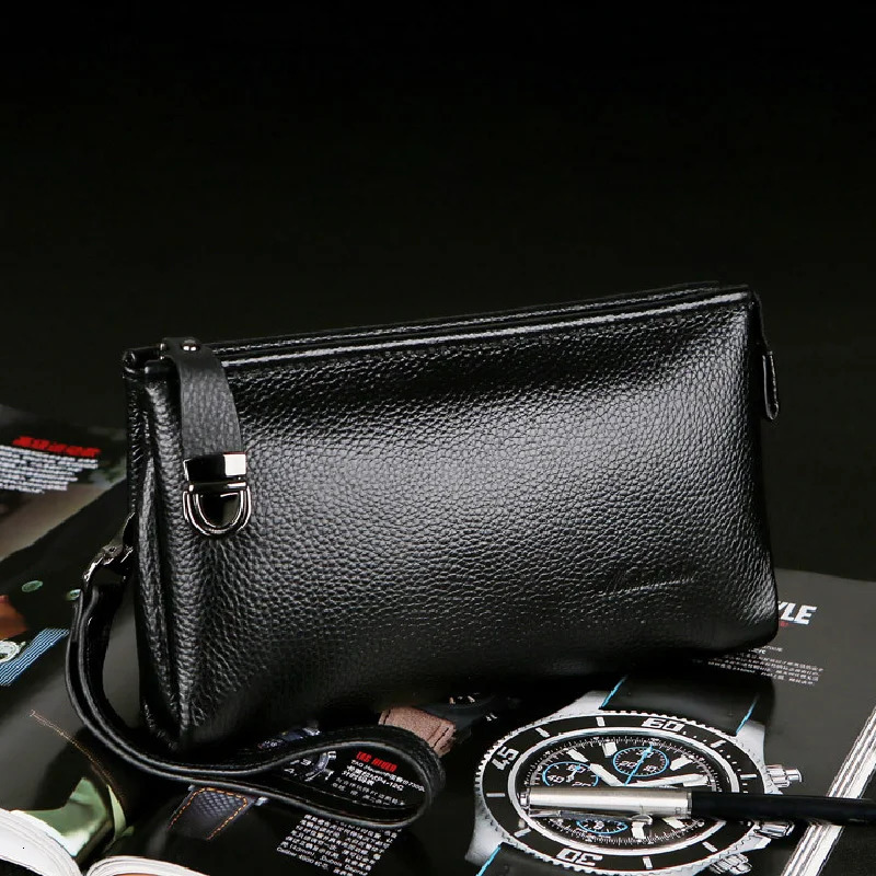Fashionable leather mens clutch bag antitheft and waterproof business wallet soft birthday gift 240808