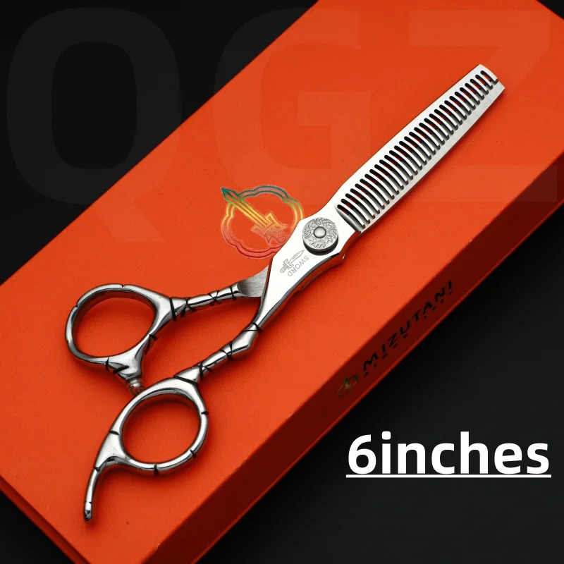 Mizutani 6.0 inch VG10 steel Professional Barber Tools Salon Hair Cutting Thin Scissors professional hairdressing scissors 240808
