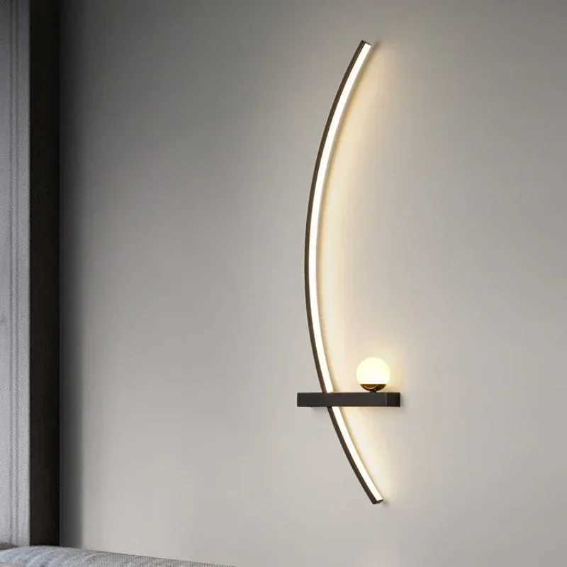 Nordic LED wall light strip wall light used for bedrooms living rooms learning staircases home decoration indoor lighting fixtures gloss B250117