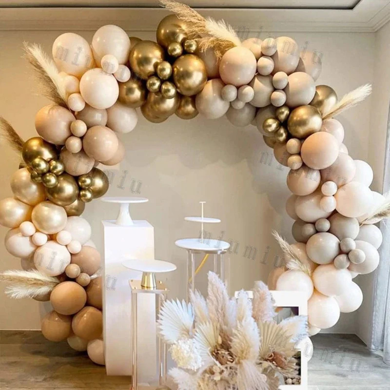 Beige Cream White Boho Balloon Garland Arch Kit Sand White Engagement Wedding Birthday Party Baby Shower Decoration Balloons 240809