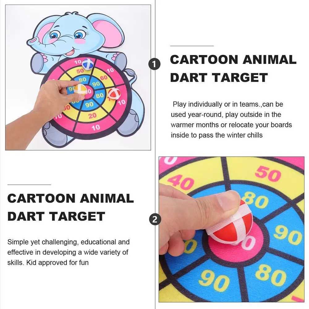 Children Education Cartoon Sports Accessories Elephant Arithmetic toy Dart Toy Sticky Ball Animal Dart Board Y240807