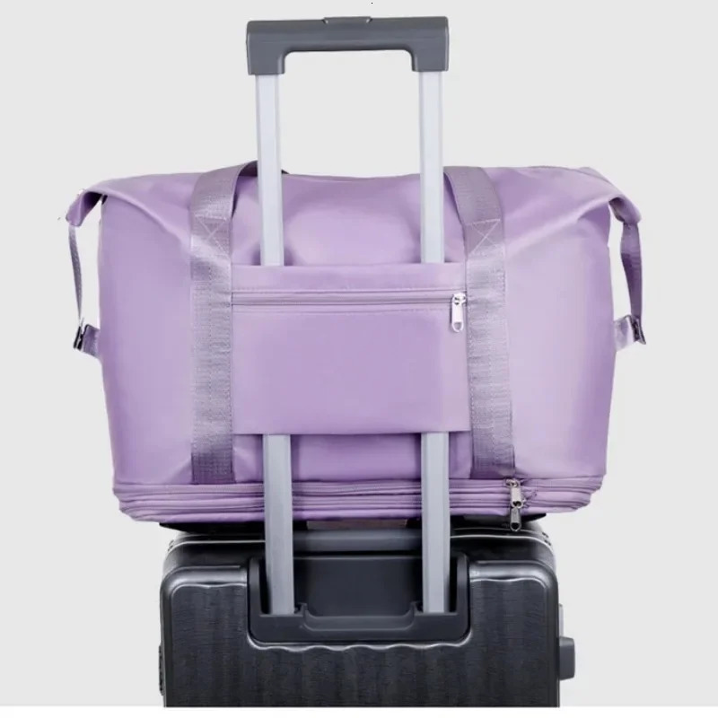 Universal wheel travel bag lightweight carrying luggage storage delivery bag dry wet separation large capacity fitness yoga bag 240904