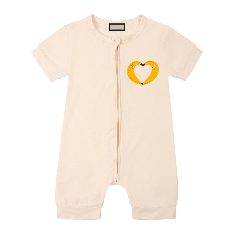 Rompers Luxury Kids Clothing Designer Jumpsuits Rompers Short Sleeve Casual Zipper Bodysuits Boys Girls Baby Bodysuit Children Outfits Cute Love PriY2
