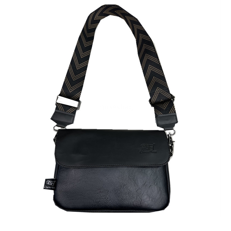 Fashion trend Crossbody bag Fashion brand men's shoulder bag casual ribbon diagonal men's and women's flip bag