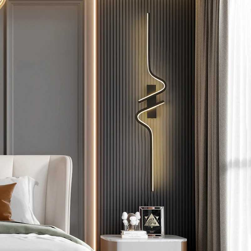 Modern Minimalist Strip LED Wall Light Bedroom Light for Bedside Wall Light Sconce LED Light Living Room TV Sofa Background Wall Light B240808