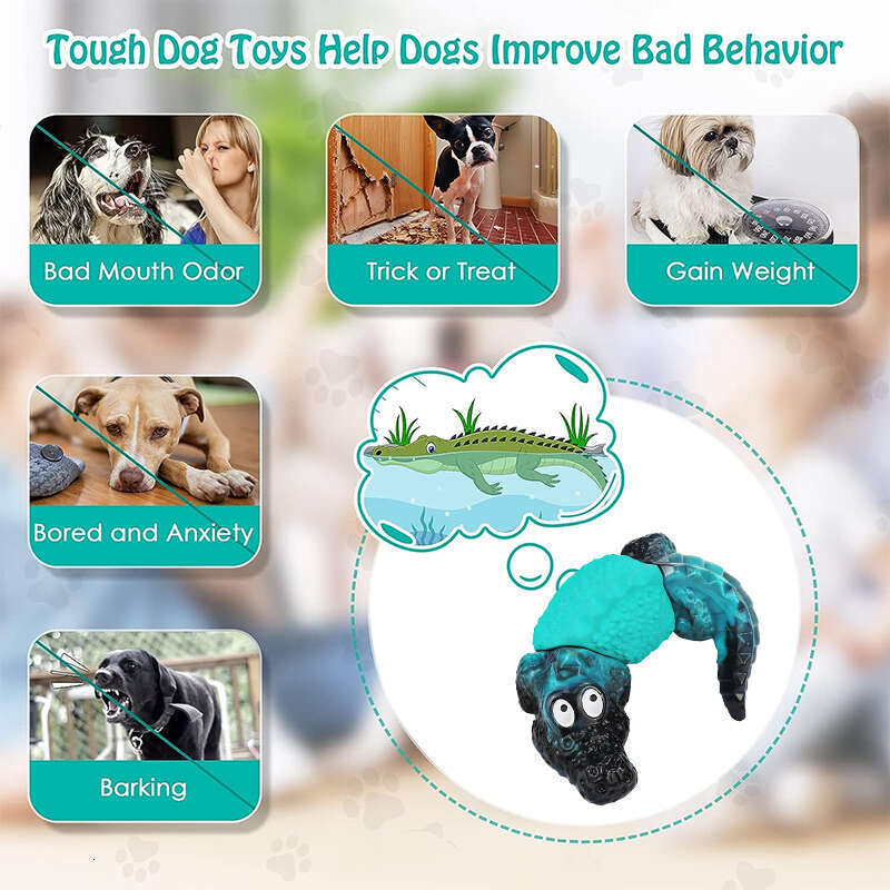 Durable indestructible chewing crocodile tough dog pet chew toy for dogs