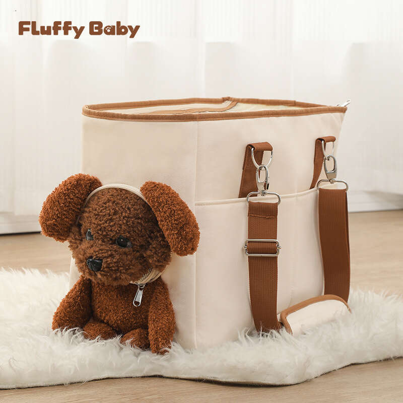 Small Teddy Dog Bag Off White Large Capacity Breathable Mesh Soft Cushion One Shoulder Handheld Outdoor Pet Backpack Zozostore