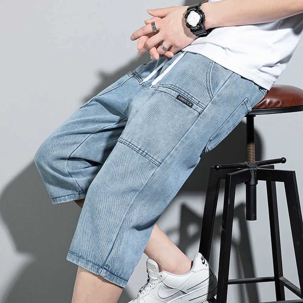 new Mens Summer Denim Short Men Jeans Fashion Streetwear Hip Hop Long 3/4 Capri Cargo Shorts bermuda masculina ropa hombreM240809