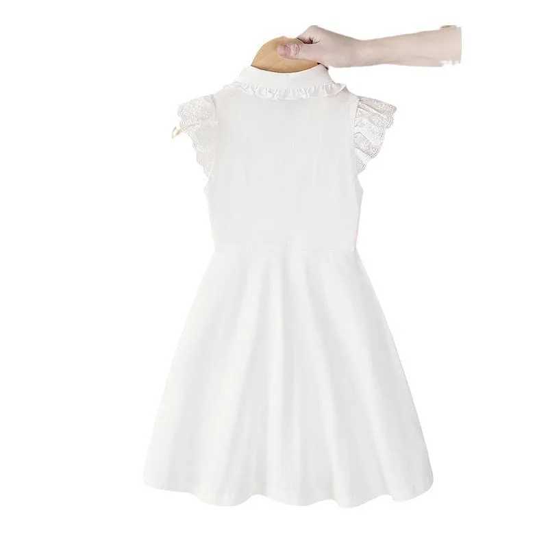 2023 new teenager Summer Kids girls Fold Dresses Formal Princess Children braces sleeveless skirt 4 5 6 7 8 10 11 12 13 YearsY240809