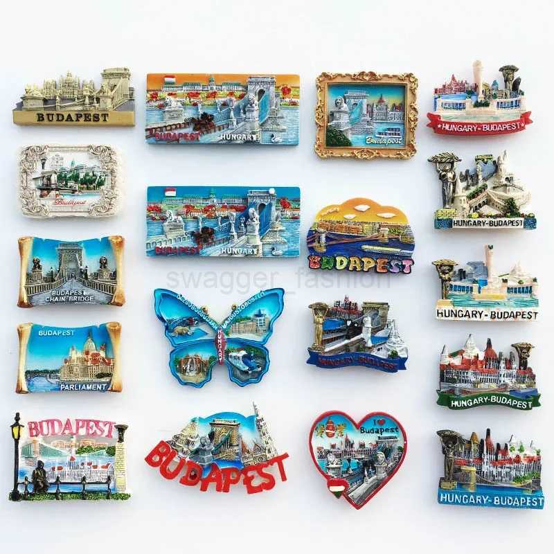 Fridge magnets Hungary Budapest Tourism Souvenir resin crafts UV printed landscape refrigerator magnet stickers home decorationXJ240809
