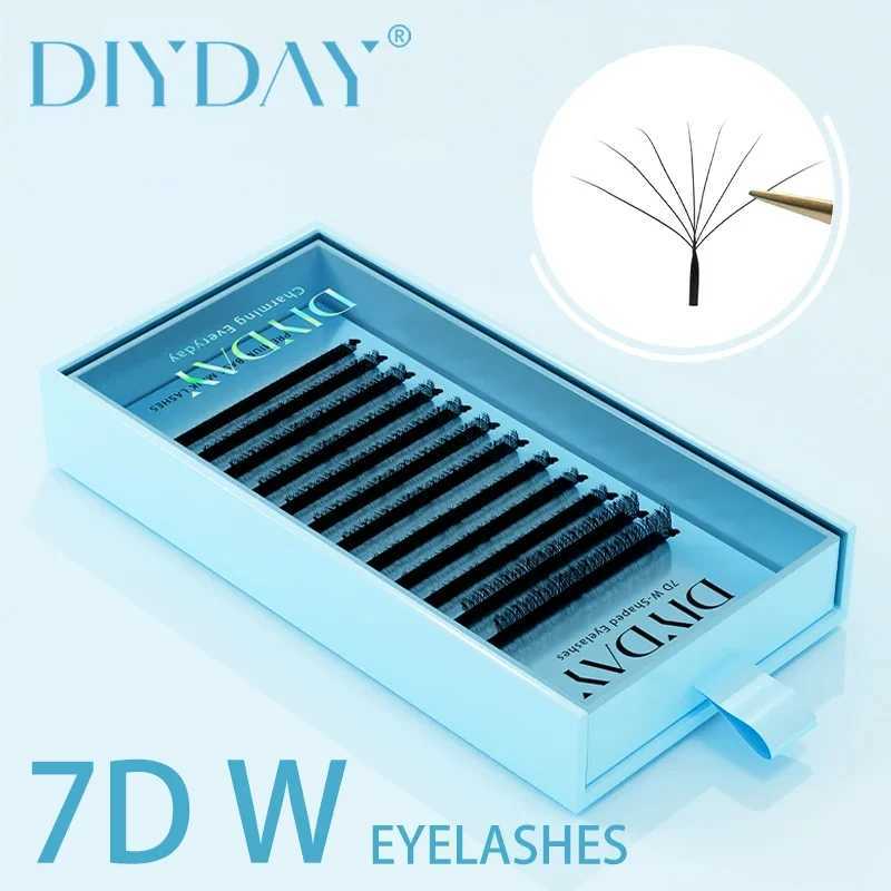 DIYDAY 7D 8D W Shape Eyelash Extension Premade Volume Fans W Shaped 3D 4D 5D 6D 7D 8D False Lashes for MakeupM240806