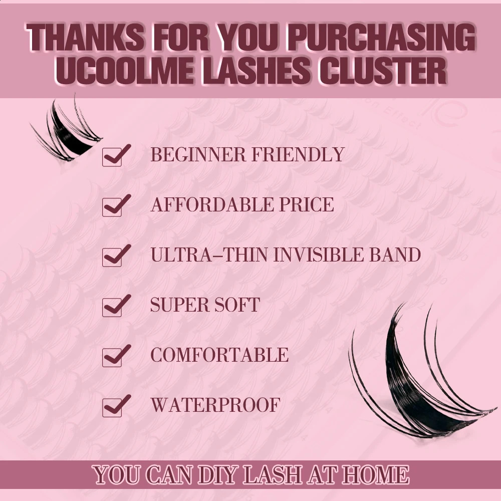 UCoolMe lashes Fairy Lashes Cluster C Curl 140 Pcs Individual Lash Clusters False Eyelashes Extension Natural Look Beginner Frie 240731