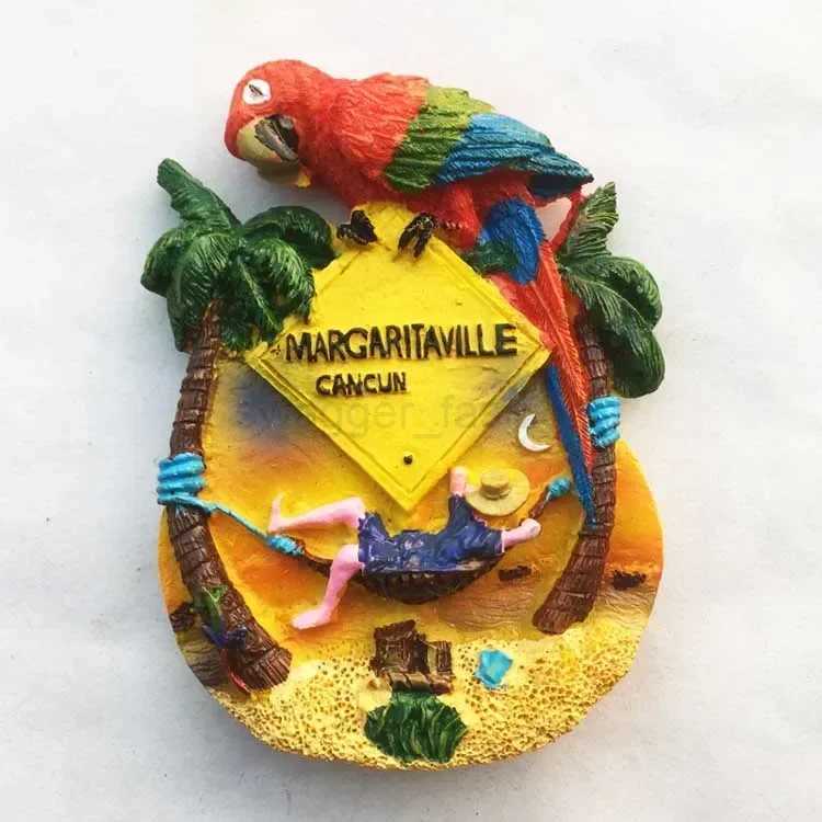 Mexico CANCUN Tourist Souvenirs Fridge Magnets Margaritaville Chichen Itza Magnetic Refrigerator Stickers Home Decoration GiftsXJ240809
