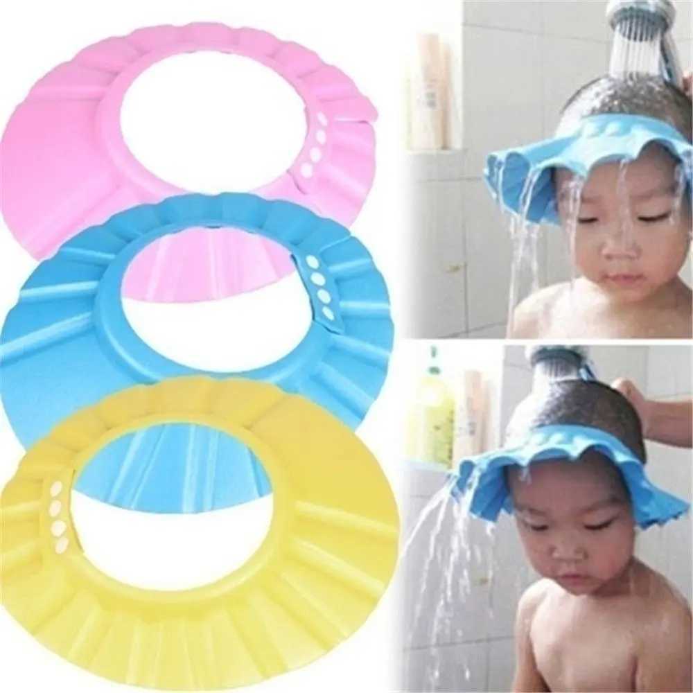 Adjustable baby shower cap childrens shampoo cap shampoo cap shower cover waterproof eardrumW240717