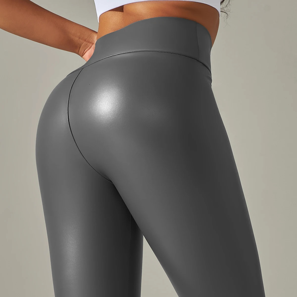 Women Pu Leather Leggings Pants XS-5XL Plus Size Faux Leather Leggings Female Elastic Slim Skinny Sexy Leather Pants Trousers 240808
