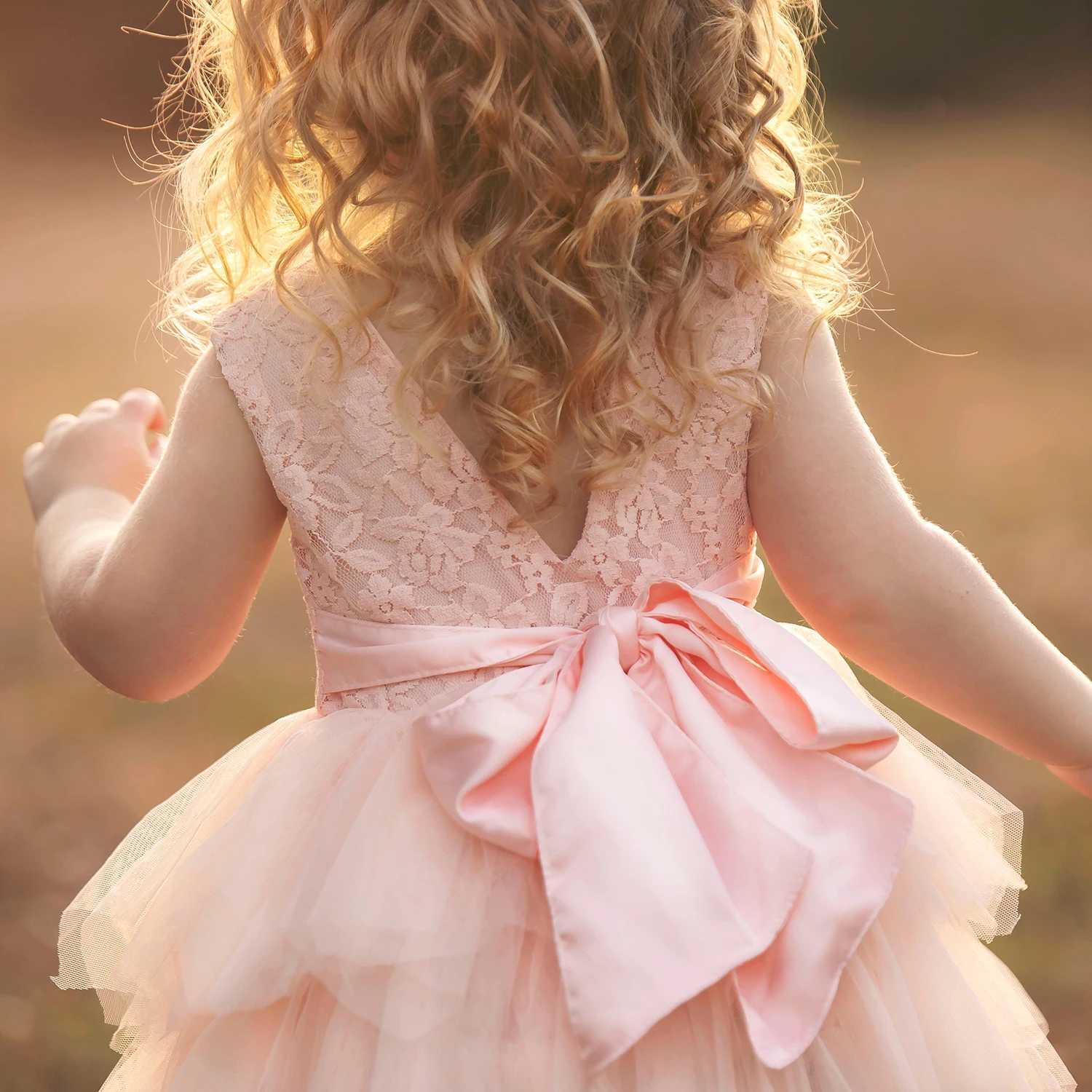 New Summer Dress for Girls 2-6 Yrs Backless Lace Kids Birthday Princess Dress Baby Baptism Dresses Elegant Wedding Party GownY240809