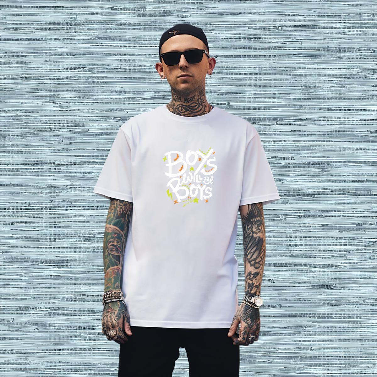 Classic letter Men T Shirts Hip Hop Street Men Tees 100% Cotton 230g New Breathable Oversized 4XL Tees Shirts
