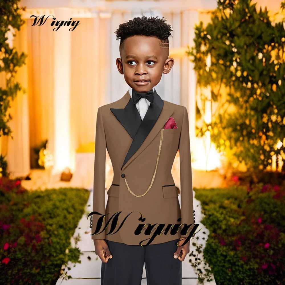 Suits Boys Wedding Tuxedo Kids Suit Custom Jacket Pant 2 Piece Formal Party Clothes Teen Festival Blazer costume enfant garon mariageL488
