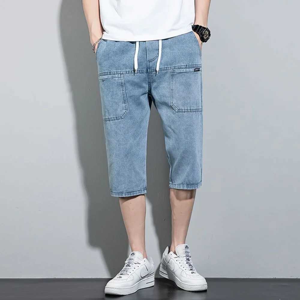 new Mens Summer Denim Short Men Jeans Fashion Streetwear Hip Hop Long 3/4 Capri Cargo Shorts bermuda masculina ropa hombreM240809